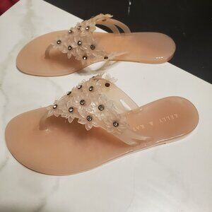 Kelly and Katie size 6 Allira baby pink rhinestone flower flats
